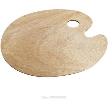 Wooden Oval Palette for Artists with Thumb Hole