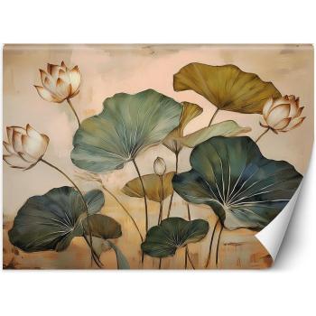Soft Beige Lily Leaf Design 100x70