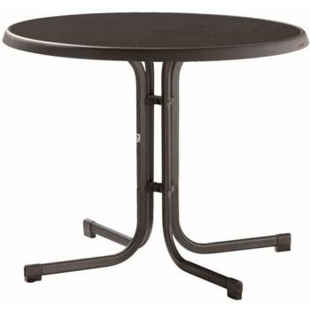 Boulevard‑Klapptisch “Eisengrau” – Ø 86 × 72 cm, Stahlgestell, Mecalit®‑Pro Platte
