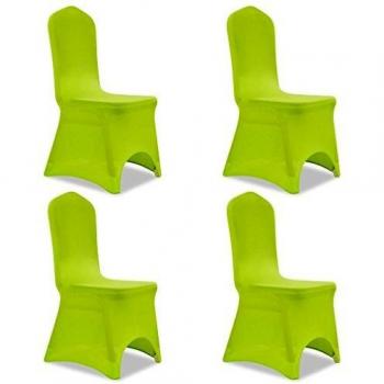 Chair Cover Stretch Green 4 pcs vidaXL