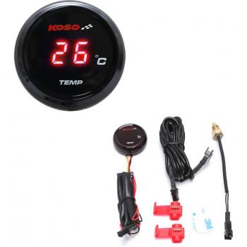 Koso Motorcycle Water Temp Gauge 0~120°C with 1/8NPT Adapter