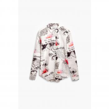 Desigual Women's XS White Printed Blouse