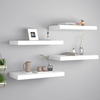 VidaXL 4 White Floating Shelves, 50x23x3.8 cm, MDF