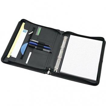 Elite A4 Black Leather Organizer with Ring Binder