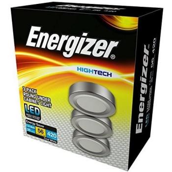 Under‑Cabinet LED Circle Kit (2.5 W) – Energizer, Brushed Chrome
