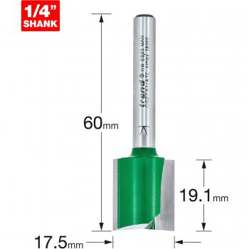 Trend CRAFTPRO Two Flute Straight Router Cutter 17.5mm 19.1mm 1/4
