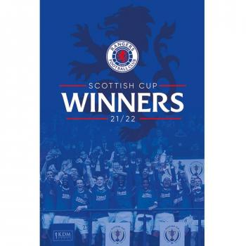 Poster Rangers FC 91 × 61 cm TA9082 – Coppa 1991 (bianco)