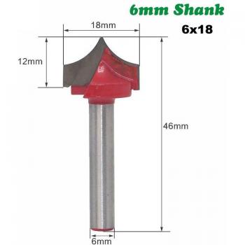 Fraise à nez rond 6MM pour bois, mèche de coupe tranchante, outils en carbure massif, 1 pièce