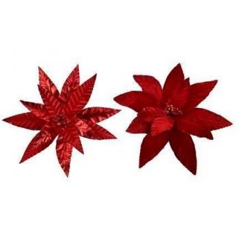 Decorazione Natalizia Poinsetta Rossa in Vaso