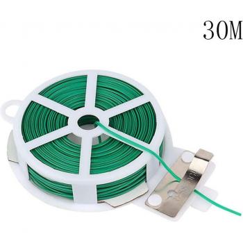 Green Tie Wire Roll with Cutter for Gardening and Kitchen Use