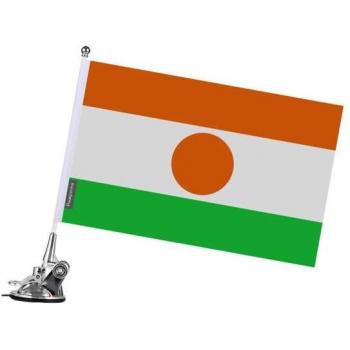 Dual-Print Flag – Niger 27×35 cm, Stainless Frame