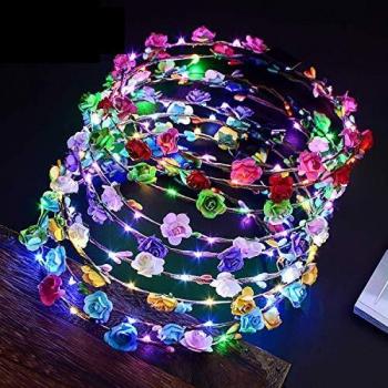 Floral Crown mit Lichterketten – 10 LEDs, 12 Blüten