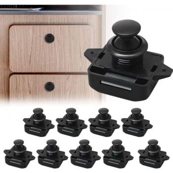 Druckknopf-Schrankschlösser (10x) CYSLMUK – Schwarzes Set