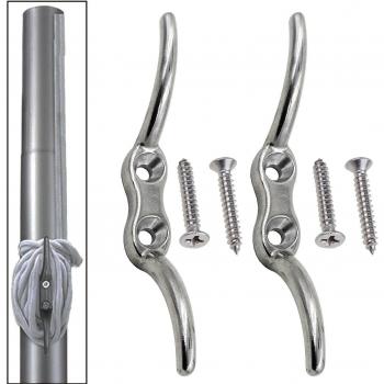 Paar Edelstahl 316 Flaggenmast-Klammern, 6 Zoll inkl. Hardware – Nicht rostend