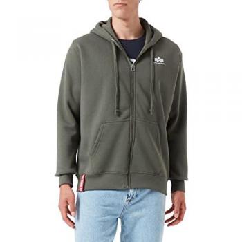Alpha Industries Kapuzenjacke Basic Zip Hoody Small Logo Dunkeloliv L