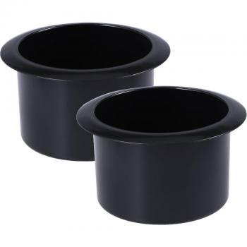 2pcs Black Plastic Cup Holder Inserts for Sofa and Recliner