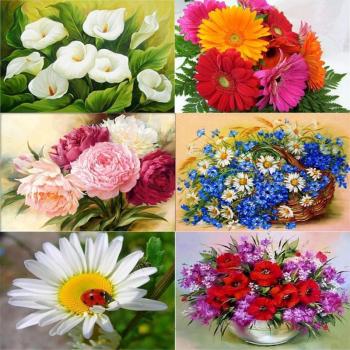 5D DIY Diamantmalerei Blume Kreuzstich Kunstwerk