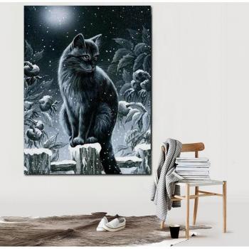 Gatto Notturno Punto Croce Diamante 5D 20x30 cm
