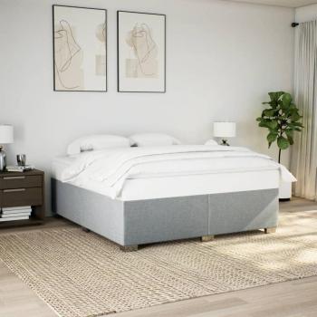 Cadre de lit rembourré gris clair 200x200 cm sans matelas