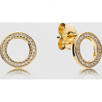 PANDORA SHINE Ohrstecker Kreise Forever vergoldet 268649C01