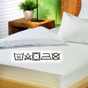 Drap-housse 160 x 200 cm en molleton blanc 100 % coton