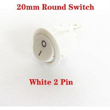 20Pcs 20mm ON-OFF Round Rocker Toggle Switch 6A/250VAC 10A 125VAC Dual Color Push Button Switch