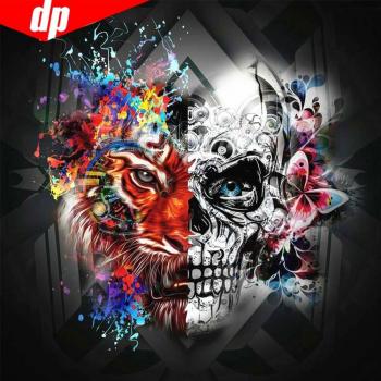 DIY Tiger Skull Diamond Art Canvas 30x30 cm