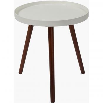 Halston Round Table, Dark Pine White