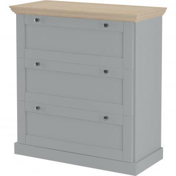 Loft24 Commode gris chêne 3 tiroirs