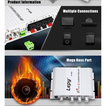 Amplificador de audio estéreo LVPIN 2.1 para reproductor doméstico