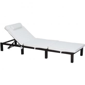 Outsunny Cream White Sun Lounger