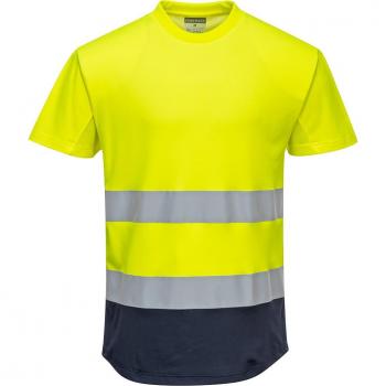 T-shirt Manches Courtes Haute Visibilité Bicolore Jaune/Navy XL