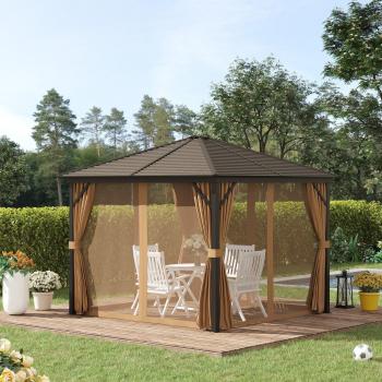 Outsunny 3 Piece Wooden Patio Dining Furniture Set