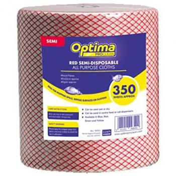 Optima All Purpose Non Woven Cloth Roll 350 Sheets Red