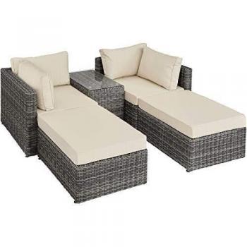 Domino Rattan Tectake Set in Alluminio