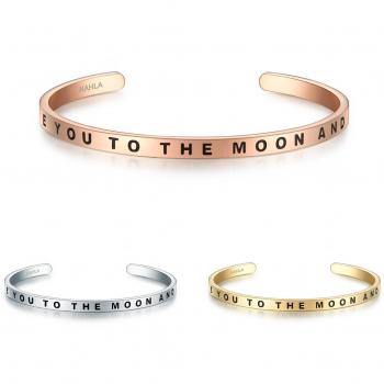 Nahla „Luna Love“ Edelstahl-Armband mit Spruch