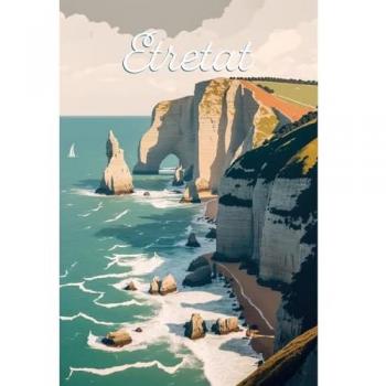 Peinture Imprimée Falaise Etretat 30x45 cm