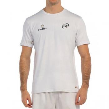 Camiseta Premium de Padel Bullpadel Bizme Hombre Blanco