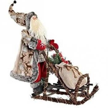 Santa Figurine DKD Home Decor Red Gray Wood 42 x 22 x 48 cm