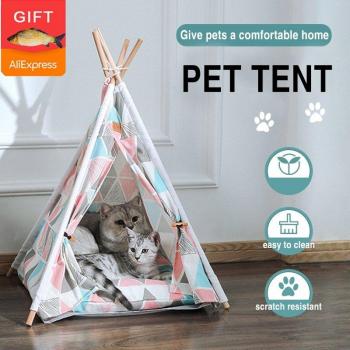 Indoor Pet Tent House with Thick Cushion for Cats and Dogs