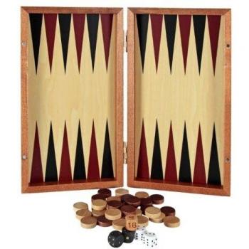 Backgammon de Entrenamiento Aquamarine Juegos CP019. Fabricado en Madera. Estuche de Viaje
