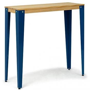 Mesa Alta Estilo Nórdico 40x120x110cm Azul en Madera de Pino