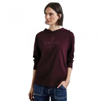 STREET ONE Kapuzenshirt Wording Damen Größe 40, rot