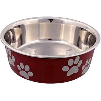 14cm Stainless Steel Cat Bowl with Colorful Exterior