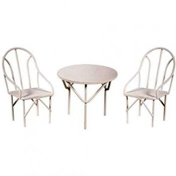 Draht Sitzgruppe 3-teilig, 2 Stühle und 1 Tisch