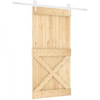 Pine Wood Sliding Door with Hardware Set 100x210 cm