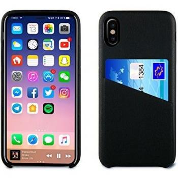 Carcasa Negra Muvit para iPhone X con Compartimento para Tarjetas