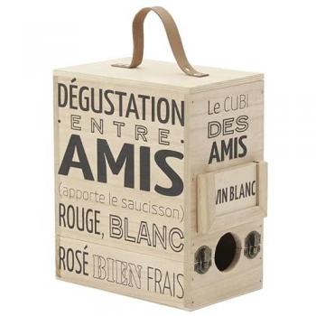 Boite à cubi blanc en bois naturel 19,5 x 12 x 23 cm Aubry Gaspard