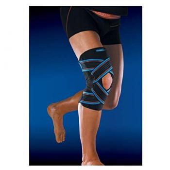 Schwarze Thuasne Sportknieschiene mit Strapping