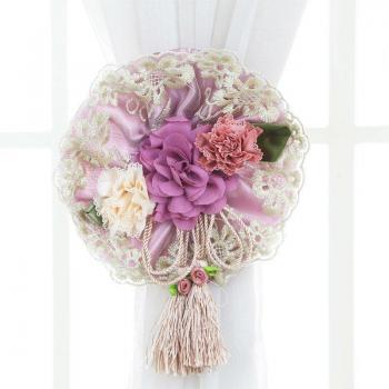 Decorative Curtain Holdback with Flower